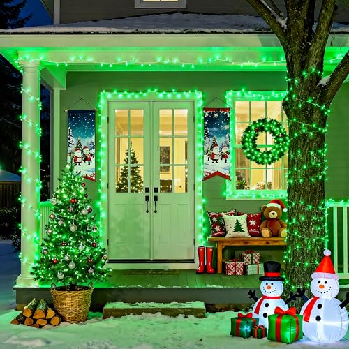 600 LED Green Lights Indoor Outdoor Waterproof for Halloween Decor (168 Foot)