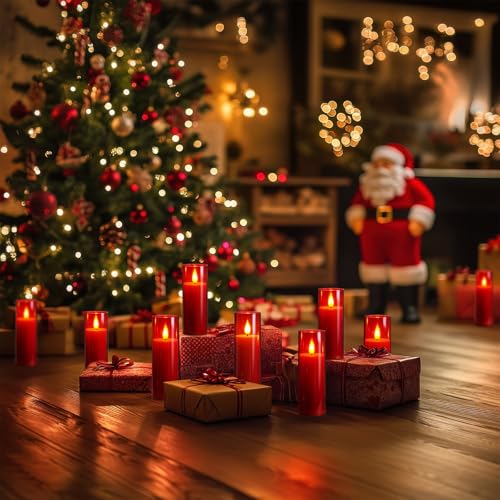 Christmas Red Flameless Candles (9 Count)