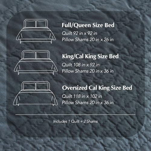 HOME 100% Cotton Modern Lines Quilt Set King Size