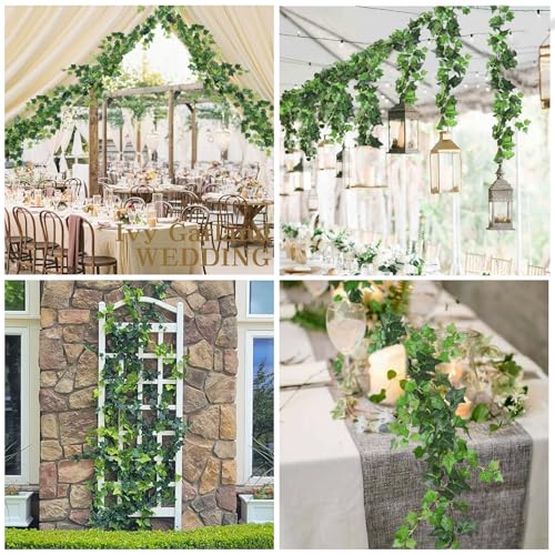 6Strand Artificial Ivy Greenery Garland Silk Fake Vines Plant 6.3Ft (37.8 Foot)