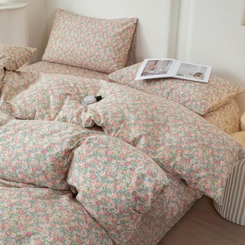 Vintage Flowers Comforter Set Full Size Coquette Floral Bedding Set