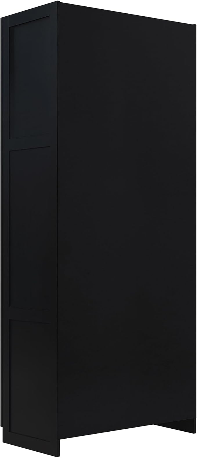 Manhattan Comfort Cornelia Modern Tall Storage Cabinet with Doors and Adjustable Shelves 1.0 - Freestanding Pantry Organizer for Kitchen, Laundry Room, Garage, or Mudroom, Set of 2, Black