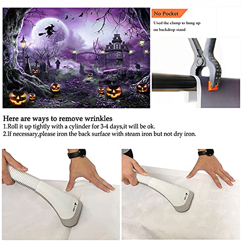 8x6ft Purple Halloween Backdrop Spooky Photography Background