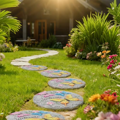 Butterfly Garden Stepping Stones Outdoor 0.75 * 10 * 10 Inch
