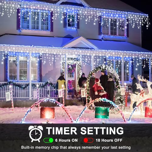33FT 400 LED Icicle Lights for Outside