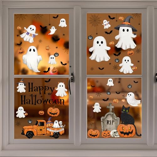 Vintage Halloween Window Clings 6 Sheets (6 Count)