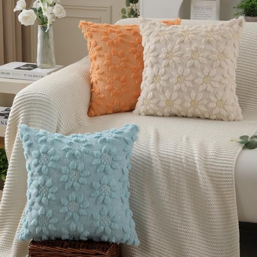 Spring Summer Pillow Covers 16x16 inch Set of 2 Beige Sunflower (2 Count)