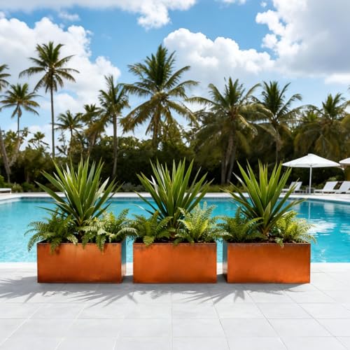 Corten Steel Planter Box 24" L x 12" W x 12" H