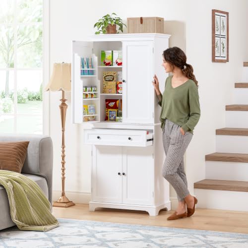 71 Inch Tall Kitchen Pantry Cabinet with 2 Slide