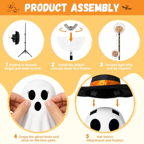 Halloween Light Up Ghost Family Decorations Set