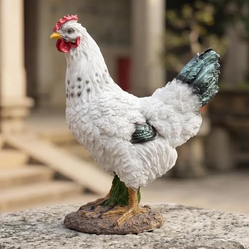 Farmhouse Rooster Statue Outdoor Garden Decor