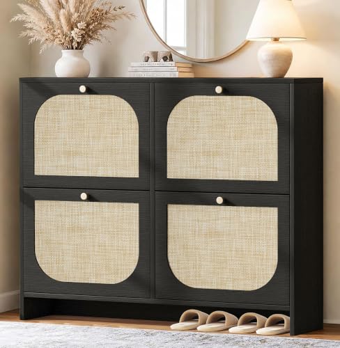 Shoe Cabinet for Entryway with 4 Flip Drawers