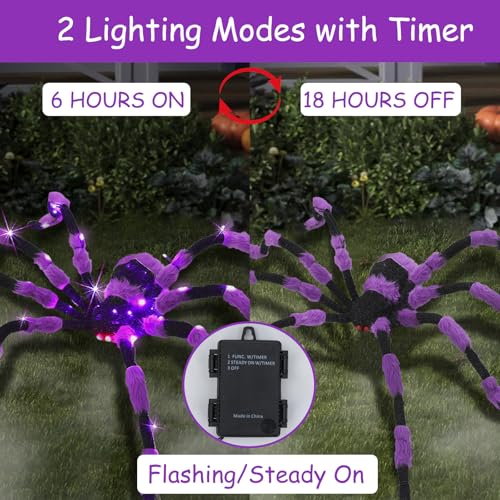 Giant Spider Halloween Decorations (Purple)