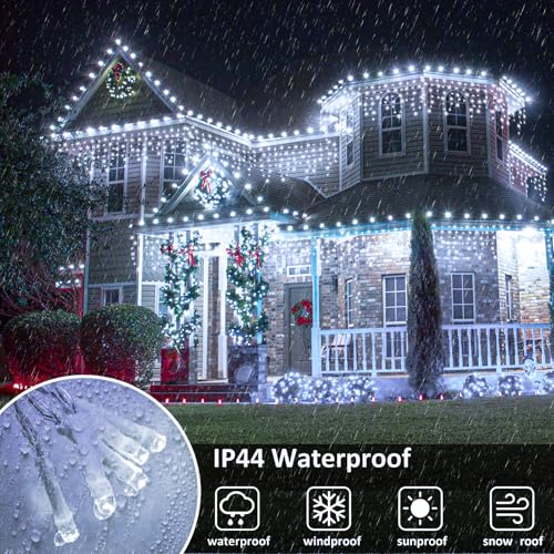 33FT 400 LED Icicle Lights for Outside