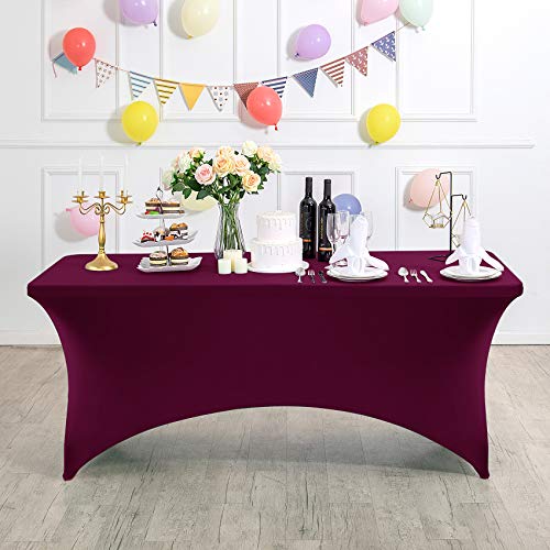 Spandex Table Cover for 6Ft or 4fT or 8ft Table Universal Fitted Stretch Tablecloth for Party