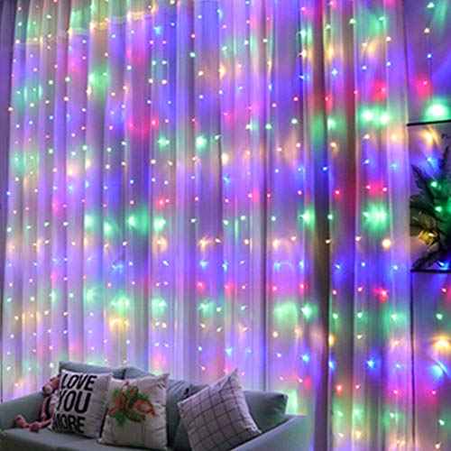 Window Curtain String Lights