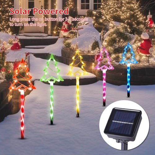 Solar Christmas Tree Pathway Lights Outdoor Decorations