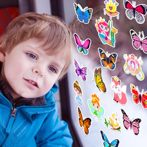 Window Clings Stickers for Kids Window Gel Clings Decals Thick Gel Clings Toddlers and Adults Classroom Home Nursery Airplane Birthday Party Supplies