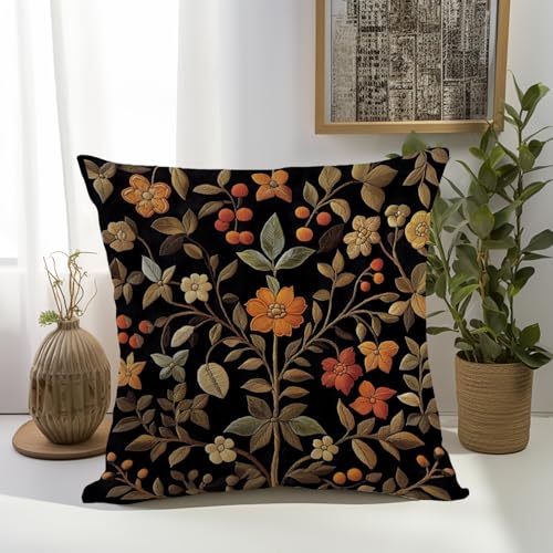 William Morris Abstract Vintage Print Floral Velvet Design Throw Pillow Covers Home Decor