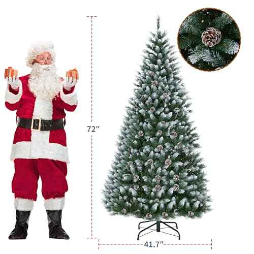 6FT Pre Lit Artificial Christmas Tree with White Lights