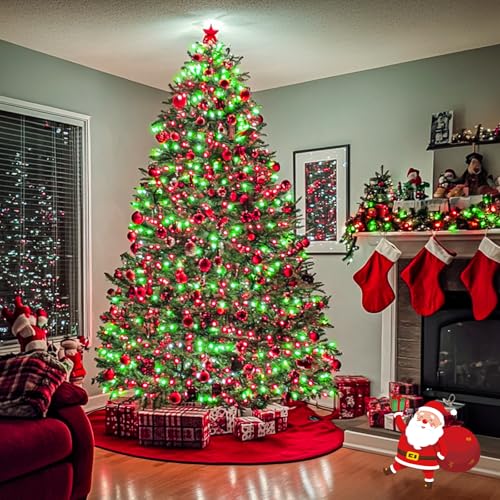 163ft Clear Wire 500 LED Red and Green Christmas Lights (163 Foot)