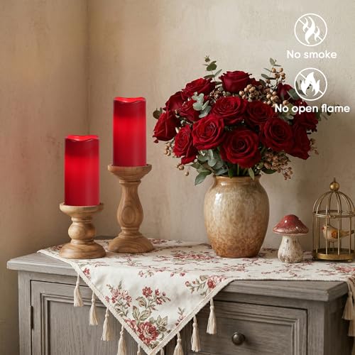 3"x6" Red Flameless Candles with Remote (6 Count)