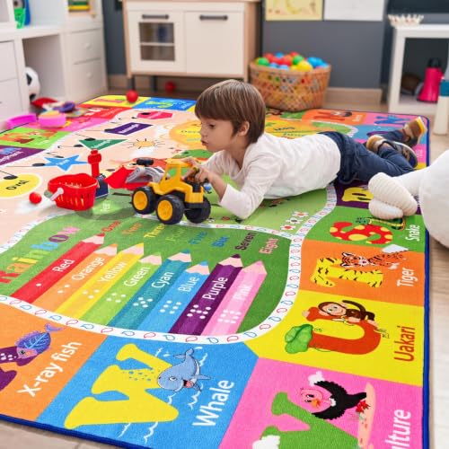 BENRON 7x10 Kids Rug for Playroom Classroom