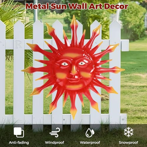 26 inch Metal Sun Wall Art Decor