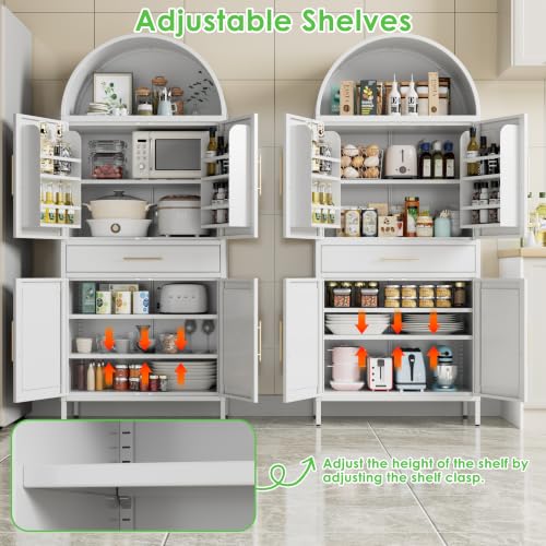 73" H Metal Arched Pantry Cabinet