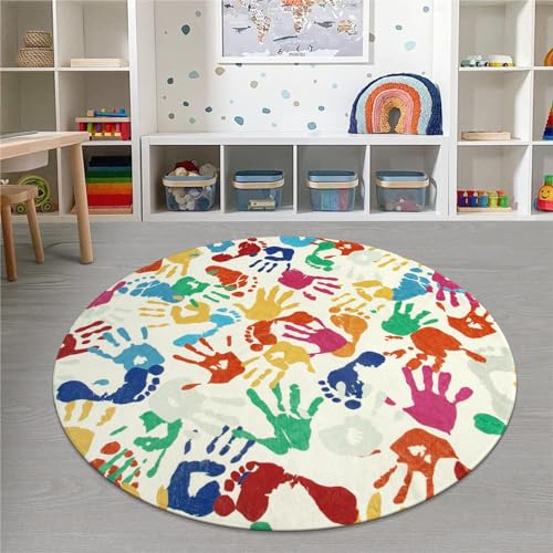 Colorful Round Rug for Classroom 6 Ft