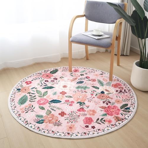Round Area Rug 4ft Washable