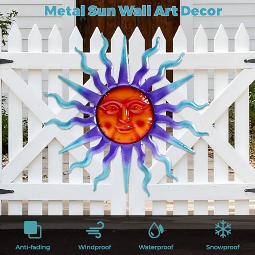 Large Metal Sun Wall Decor