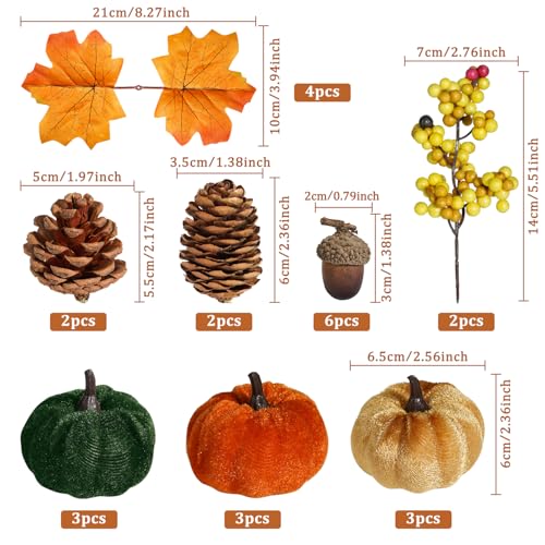 Fabric Pumpkins Set Decor