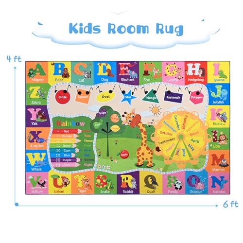 BENRON 4x6 Kids Rug for Playroom Classroom