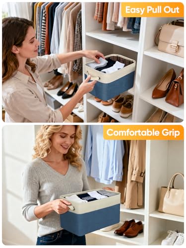 3 Pack Fabric Closet Storage Bins for Shelves (3 Count)