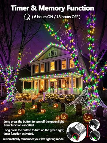 200 LED Extendable Green Yellow Purple Mardi Gras Lights Outdoor Indoor