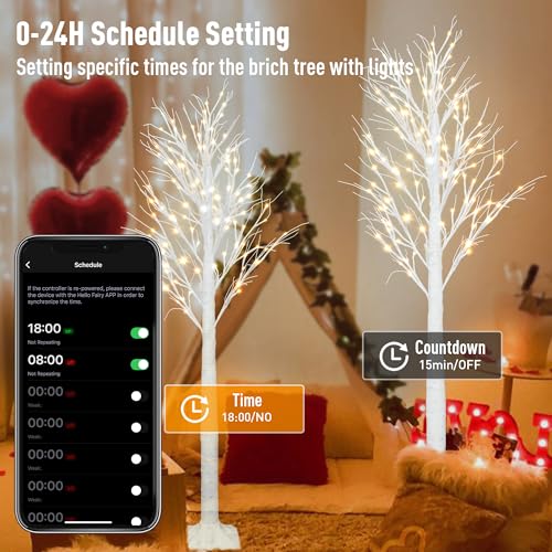 Smart Lighted Birch Twig Tree with Fairy Lights (2 Count)