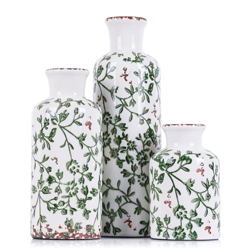 Green Ceramic Vase Set (3 Count)