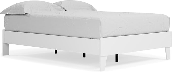Signature Design by Ashley Piperton Modern Casual Youth Platform Bed Frame, Full, White