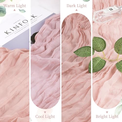 Dusty Pink Cheesecloth Table Runner 35×120Inch Fall Boho Wedding Home Decor