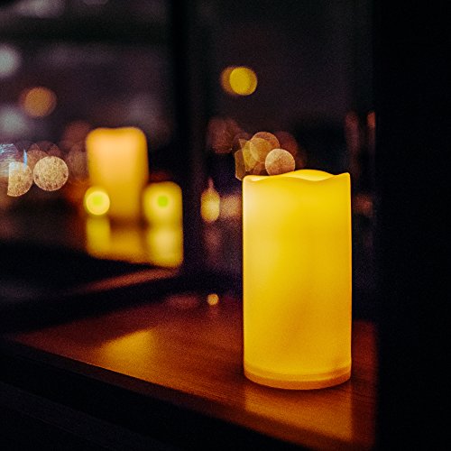 Outdoor Battery Operated Flameless LED Candles with Timer D3”xH6” 2 PCS (2 Count)