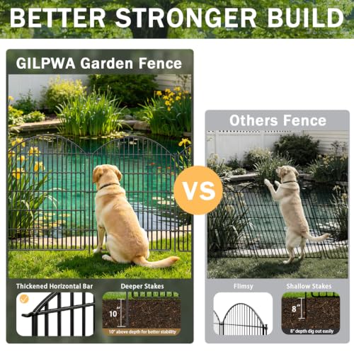 15 Panels Decorative Garden Fence with Lock