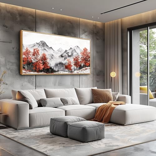 Large Canvas Wall Decor For Living Room Wall Art For Bedroom Office Murals Red Tree Ink
