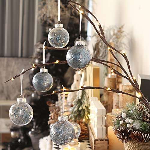 25 Pack Assorted Clear Christmas Ball Ornaments (25 Count)