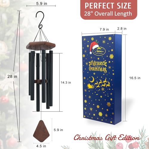 Wind Chimes for Outside 30 inch Black Box Chime Decor Outdoor