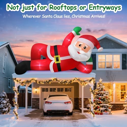10FT Lying Santa Christmas Inflatables Outdoor Decoration
