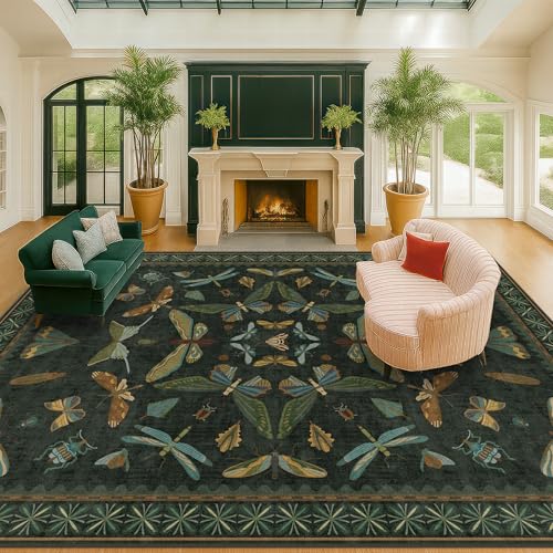 Forest Green Rugs for Living Room (108 Sq Ft)