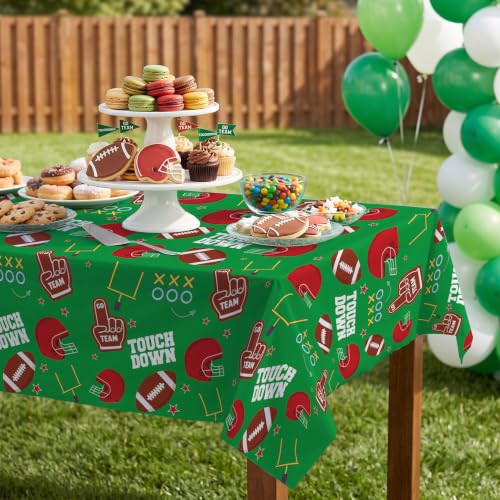 Football Tablecloth 4 Pack Super Bowl Party Supplies Game Day Decor