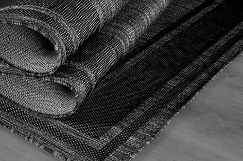 Outdoor Rug 5x7 Modern Bordered Area Rugs for Indoor and Outdoor Patio Deck Porch Garden Waterproof Weather Sun Resistant Washable Outside Carpet (35 Sq Ft)