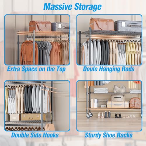 Heavy Duty Rolling Clothing Rack
